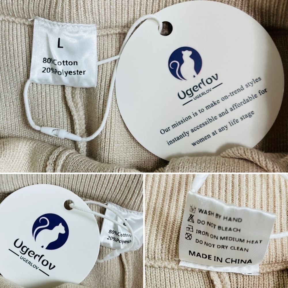 Ugerlov NEW Tapered Knit High Waisted Pant Size L - Picture 9 of 9